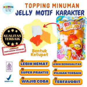 Jelly Motif Karakter Topping Minuman - Jelly Bentuk Ketupat Cocok Untuk Semua Minuman | Popping Boba Meletus Pecah Dimulut Nata Jelly