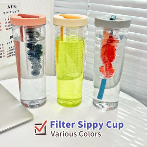 COD 700ML Portable Straw Water Bottle With Tea Strainer Juice Beverage Milk Tea On-go Trip Leak-proof Outdoor Indoor Gym Fitness Drinking Sippy Cup
