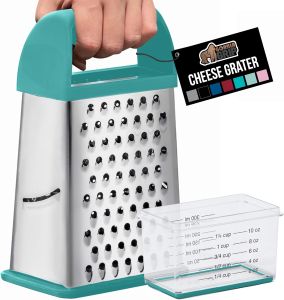 GORILLA GRIP ® XL 4-Sided Stainless Steel BPA-Free Cheese Grater Black