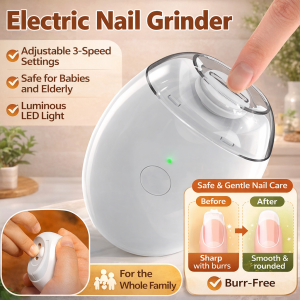 Electric Nail Grinder Nail Trimmer With Led Light Painless Polisher Nail Remove Cleaning Portable Electric Nail Grinder