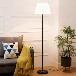 โคมไฟตั้งพื้น โคมไฟหัวเตียง floor lamp สามสีปรับได้ พร้อมโป๊ะผ้า สไตล์ครีม สไตล์มินิมอลการตกแต่งบ้าน