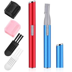 Máy tỉa lông mày và cạo râu Chumia dành cho nữ dùng pin màu đen Máy tỉa lông cá nhân chính xác dùng để tỉa lông mày lông trên cổ và môi máy cạo lông điện cầm tay với đầu cạo có thể thay thế.