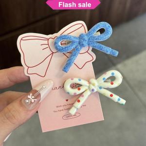 SHENHAO2🎀 10 cái Kẹp tóc nơ màu ngọt ngào Hàn Quốc Kẹp Tóc Nữ Kẹp tóc Phụ kiện tóc mỏ vịt