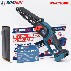 Máy Cưa Xích Pin BOSHUN BS-CS08 Không Chổi Than Chiều Dài Lam 24cm Tăng Xích Tự Động