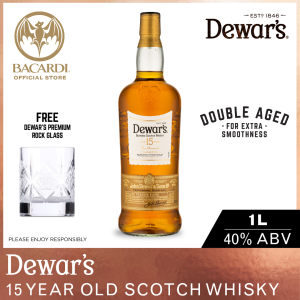 Dewar’s 15 Year Old Blended Scotch Whisky - 1L / 100cl 40% ABV - Whisky Spirit Matured in Sherry and Bourbon Casks