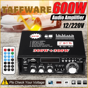 PROMO Power Ampli Amplifier Bluetooth Karaoke Home Theater FM Radio Full Bass 600W 12V-220V - Hitam