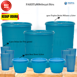 INDRA HOUSEWARE 3MSbGi336 Paket Toples Bulat Milano 3 Liter/set isi 12 pcs