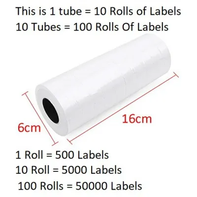 MX-6600 10 tube = 100 rolls Price Label Tag Paper Double row coder MX6600