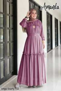 gamis Wanita terbaru pesta kondangan kekinian dress baju muslim terlaris Amanda Hijab Galery