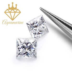 (Size 4x4 mm) Kim cương nhân tạo Moissanite giác cắt Princess
