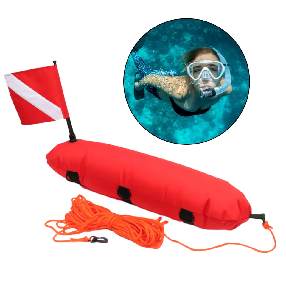 BNCABLE Safe Inflatable Scuba Diving Spearfishing Float Buoy +Dive