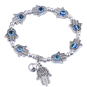 พู่ ดวงตาที่ชั่วร้าย กําไล ดวงตาปีศาจ สร้อยข้อมือสีทอง ย้อนยุค เครื่องประดับ โชคดี สร้อยข้อมือระฆัง