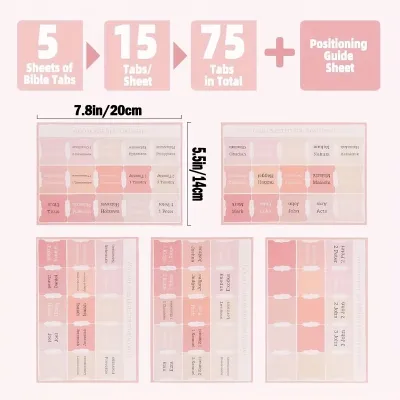 【24H COD】5 Sheets/Pack Laminated Bible Tabs Reposition Double Sided Index Sticker