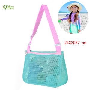 3PCS Kids Beach Mesh Bag Quick Dry Sand Toy Bag Waterproof Beach Tote Adjustable Strap Shell Collecting Storage Net Bag