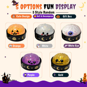 Halloween Glitter Dumpling Squishy Sensory Simulation Flash Slow Rebound Wacky Stress Relief for Kids Adults Toy Gift