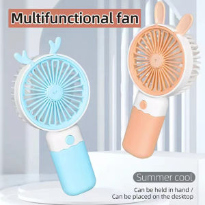 Cute Mini Fan USB Rechargeable Fan Handhold Portable Pocket Fan Cooling Fan Multifuncationl Phone Stand Rack Desk Fan with Aromatherapy for School Office Adult Kids