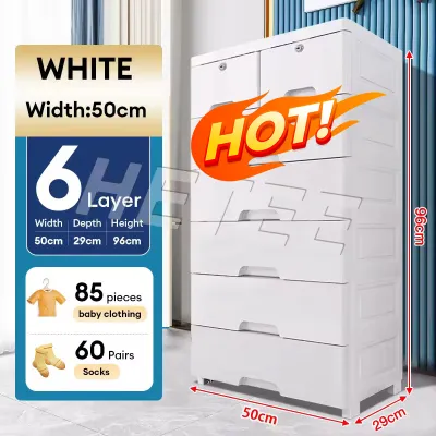 HETEE Drawer storage Cabinet durabox Upgrade Thicken Lockable Plastic clothes Organizer with wheels