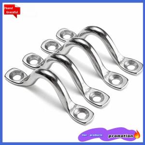 Fkend 4Pcs Handle Stainless Steel Wire Eye Strap Boat Marine Tie Down Hook Canopy Engines Accessories