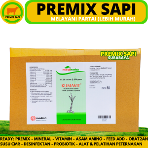 KUMAVIT 250 GRAM MEDION 1 DUS isi 20 Sachet - Vitamin Herbal Penambah Nafsu Makan Hewan Kurkuma Unggas Ayam