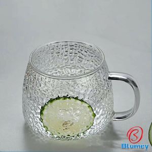 Blumey ถ้วยแก้วน้ำชา แก้วกาแฟ แก้วน้ำ แก้วชงชา มีหูจับ  ทนต่ออุณหภูมิสูง glass cup