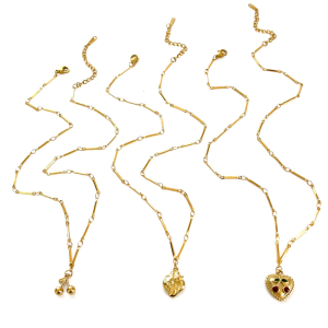 Cute Pendant Necklace Adjustable Chain Neckwear Lightweight Stainless Steel Gift for Women Girls Daily Party