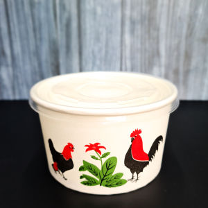 Mangkok Kertas Ayam + LID 12 oz / 17 oz / 27 oz Tutup  / Paper Bowl Ayam / Mangkok Kertas Bakso / Mangkok Es / Mangkok Kertas (25 pcs)
