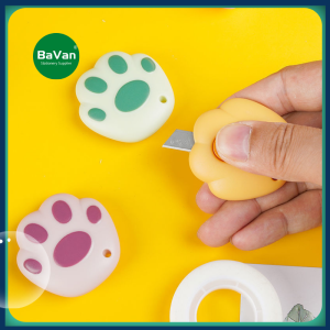 BAVAN 1 PC Cute Cartoon Cat Claw Retractable Paper Cutter Utility Knives Stationery