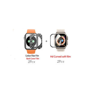 Film Carbon Fiber Sticker For Apple watch Ultra series 9 8 7 6 5 4 SE 3 2 1 Back Protective Cover For iwatch Ultra 2 49mm 45mm 41mm 44mm 40mm 42mm 38mm Hd Curved soft film