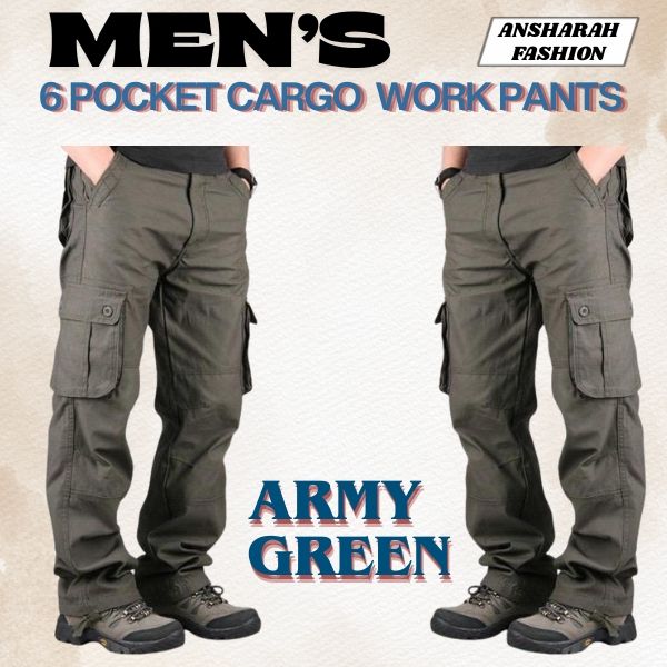 Men’s 6 Pocket Cargo Work Pants | Seluar Kargo Kerja Lelaki 6 Poket ...