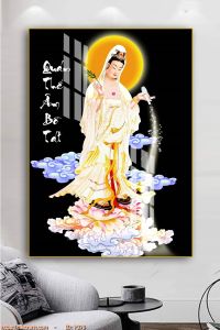 Tranh phật quan âm bồ tát treo tường tráng gương