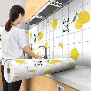 60CM*100CM Wallpaper Stiker Dinding 3D Walpaper Dapur Anti Minyak Dan Panas Kamar Mandi Anti Air Lemari Mandi Meja Kayu Meja Jati Kaca Jendela kulkas 1 2 Pintu Motif Marmer Marble Glossy