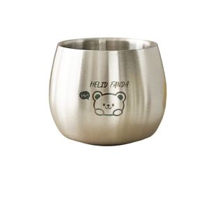 RBRY 304 Stainless Steel Children Drinking Cup Thickened 120ML Kids Water Cup Double layer insulation Coffee Cup Kitchen Gadgets Accessories