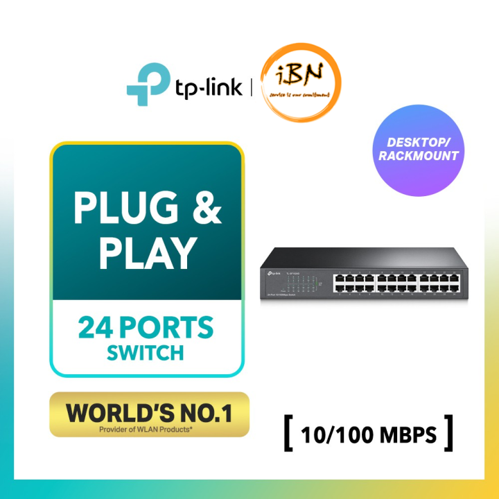 TP-LINK 24 Port 10/100Mbps Desktop Rack Mountable Network Ethernet ...