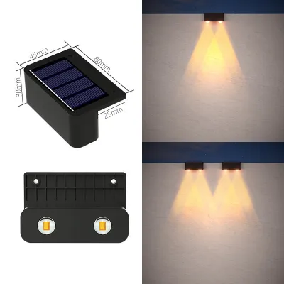 3LED Solar Wall Lamp Outdoor Waterproof Garden Lights Waterproof Stairs Light Balcony Decorative For Yard