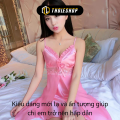 Đầm ngủ sexy - Váy ngủ 2 dây lụa satin cao cấp - Váy ngủ nữ lụa phi bóng trơn thiết kế ren siêu quyến rũ - Đồ ngủ gợi cảm. 