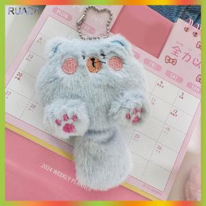 RUASA Cartoon Cute Cat Plush Toy Doll Keychain Fluffy Soft Stuffed Toy Backpack Bag Pendant Keyring Gift For Kids Girlfriend