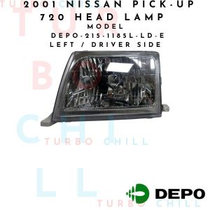 2001 NISSAN PICK-UP 720 HEAD LAMP UNIT ECE DEPO-215-1185L-LD-E LEFT / DRIVER SIDE