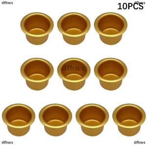 [COD] dfhws 10Pcs Mini Round Candle Cup DIY Candlestick Making Tray Holder Container Accessory Aluminium Home Party Decor