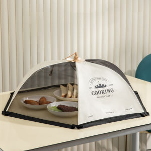 Foldable Food Cover Black White / Tudung Saji Lipat/Penutup Makanan Diameter/Food Cover Square/Cantik Kain Hitam Putih