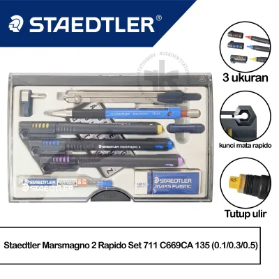 Staedtler Marsmagno 2 Rapido Set 711 C669CA 135 (0.1/0.3/0.5)