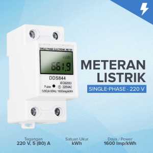 COD KIRIM CEPAT Taffware D52-2066 Meteran Listrik Digital Kwh Meter Display Din Rail Single Phase 300V
