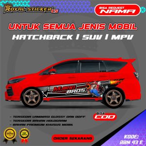 RBN 43-STIKER DECALL DESIGN THAILOOK SEMUA MOBIL INNOVA FORTUNER EXPANDER-STIKER DECAL FREE NAMA