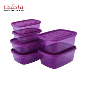 Calista Furano Premium Full Color Toples Set Isi 6 PCS Food Container Food Preparation Food Storage Set Kotak Penyimpanan Makanan Tempat Bumbu Dapur Set Lunch Box Food Container Set Storage Box