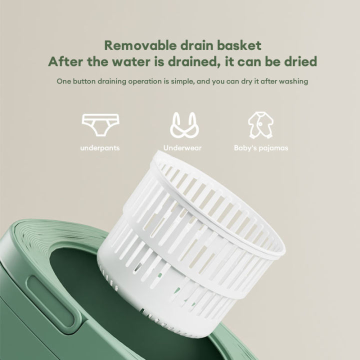 KONKO 8L Mini Washing Machine 2 in 1 Folding Laundry Washer Mesin Basuh ...
