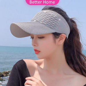 Better หมวกแก็ป ครึ่งใบ หมวกแฟชั่นสาวเกาหลี การออกแบบขอบหมวกยืดกระชับ กันแดด sun hat