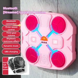 【COD】 Wall boxing mat Kick target with music and Bluetooth GRB lighting Boxing target 3 speed regulation training Sandbag sports dummy bag fighter 【 Free Boxing gloves 】