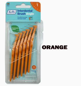 Tepe Angled Interdental Brush- 6 brushes: Size 0 1 2 3 4 (Made in Sweden)