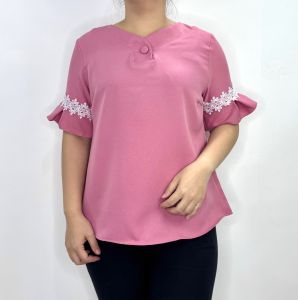 LVL - Blouse Jumbo Wanita / Kemeja / Atasan Big Size / Shirt / Blus Cewek Loose Livi Polos XL/XXL