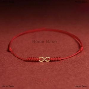 [COD] Home Base Hand Braided Red Rope Bracelet Alloy Hand Rope Couple Bracelet Simple Buckle Ethnic Original Female Accessory