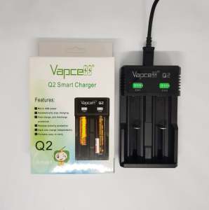 Vapcell Q2 เครื่องชาร์จ 18650 แท้ 100% รางชาร์จ 3.6v-3.7v 2 ช่อง รองรับถ่าน 10340 14500 18650
